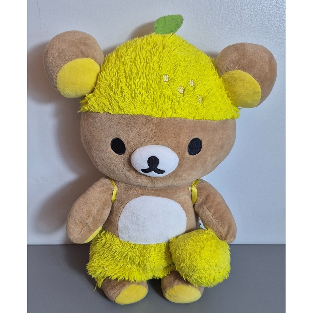 San-X Fresh Lemon Rilakkuma Plush Bear 16" Gently Played With